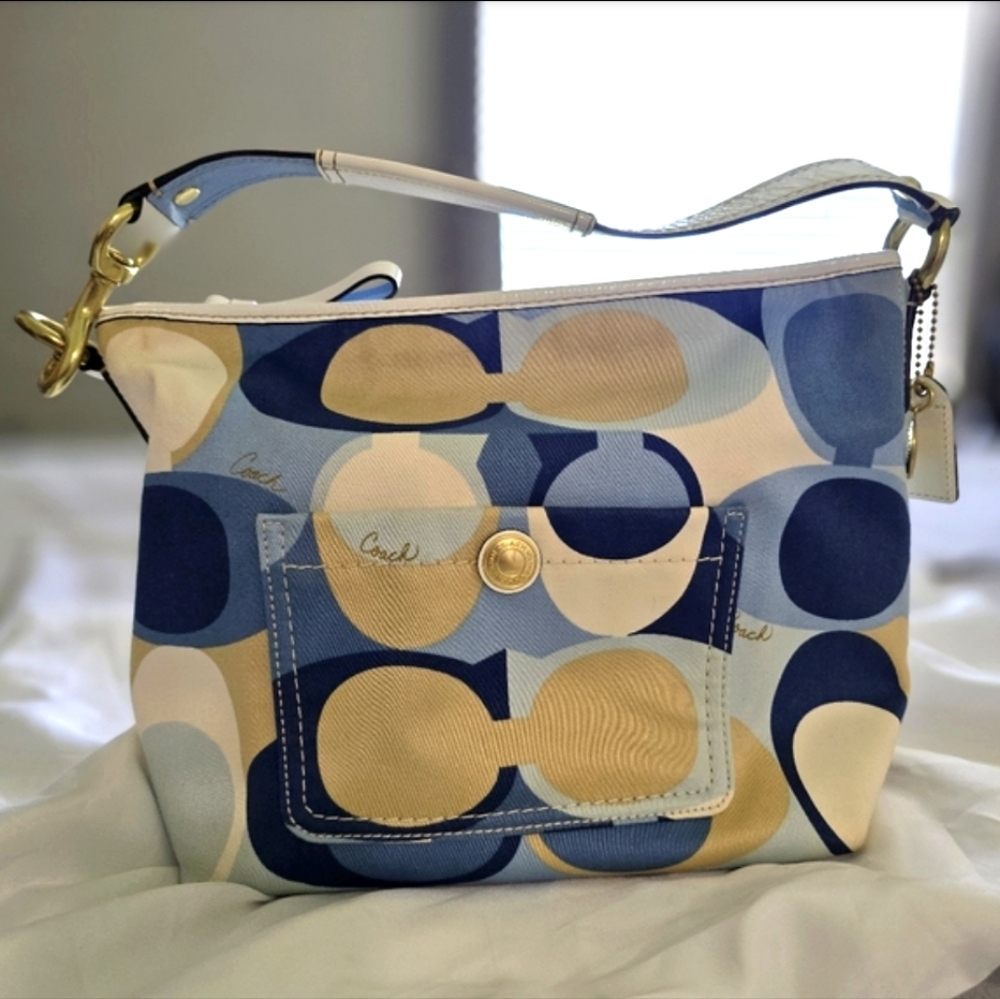 Coach BLUE Multi-colored Tota Bag